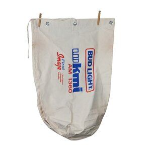 Vintage Bud Light Promo Duffel Bag Large Canvas Advertising 80s Kmi AM Radio